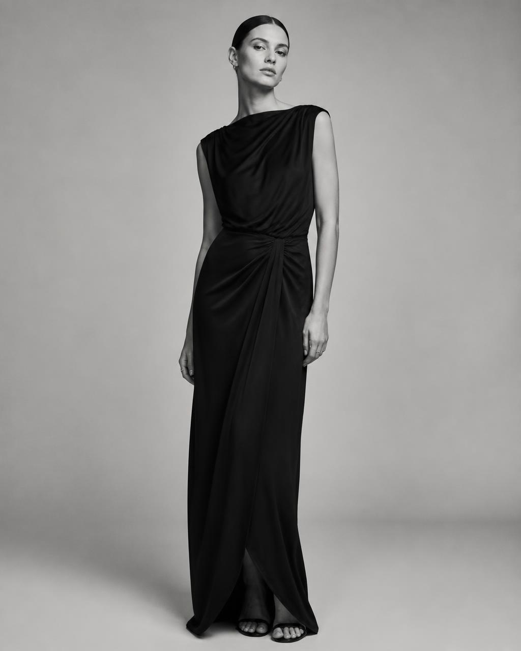 Draped Column Dress